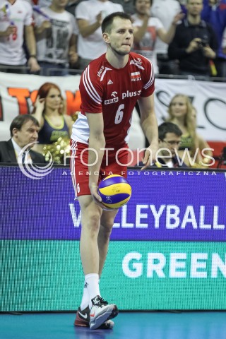  09.01.2016 BERLIN NIEMCY<br />SIATKOWKA MEZCZYZN KWALIFIKACJE DO IGRZYSK OLIMPIJSKICH W BRAZYLII <br />2016 Mens Volleyball European Olympic Qualification Tournament in Berlin<br />POLFINAL 2 - SEMIFINAL<br />MECZ FRANCJA - POLSKA ( France - Poland ) <br />N/Z BARTOSZ KUREK SYLWETKA <br /> 
