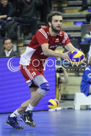 09.01.2016 BERLIN NIEMCY<br />SIATKOWKA MEZCZYZN KWALIFIKACJE DO IGRZYSK OLIMPIJSKICH W BRAZYLII <br />2016 Mens Volleyball European Olympic Qualification Tournament in Berlin<br />POLFINAL 2 - SEMIFINAL<br />MECZ FRANCJA - POLSKA ( France - Poland ) <br />N/Z MATEUSZ MIKA SYLWETKA <br /> 