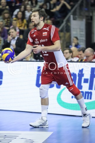  09.01.2016 BERLIN NIEMCY<br />SIATKOWKA MEZCZYZN KWALIFIKACJE DO IGRZYSK OLIMPIJSKICH W BRAZYLII <br />2016 Mens Volleyball European Olympic Qualification Tournament in Berlin<br />POLFINAL 2 - SEMIFINAL<br />MECZ FRANCJA - POLSKA ( France - Poland ) <br />N/Z MICHAL KUBIAK SYLWETKA <br /> 