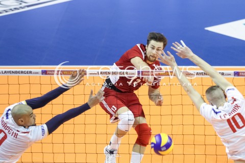  09.01.2016 BERLIN NIEMCY<br />SIATKOWKA MEZCZYZN KWALIFIKACJE DO IGRZYSK OLIMPIJSKICH W BRAZYLII <br />2016 Mens Volleyball European Olympic Qualification Tournament in Berlin<br />POLFINAL 2 - SEMIFINAL<br />MECZ FRANCJA - POLSKA ( France - Poland ) <br />N/Z MICHAL KUBIAK <br /> 