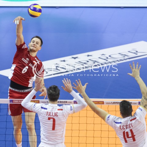  09.01.2016 BERLIN NIEMCY<br />SIATKOWKA MEZCZYZN KWALIFIKACJE DO IGRZYSK OLIMPIJSKICH W BRAZYLII <br />2016 Mens Volleyball European Olympic Qualification Tournament in Berlin<br />POLFINAL 2 - SEMIFINAL<br />MECZ FRANCJA - POLSKA ( France - Poland ) <br />N/Z BARTOSZ KUREK <br /> 