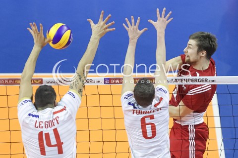  09.01.2016 BERLIN NIEMCY<br />SIATKOWKA MEZCZYZN KWALIFIKACJE DO IGRZYSK OLIMPIJSKICH W BRAZYLII <br />2016 Mens Volleyball European Olympic Qualification Tournament in Berlin<br />POLFINAL 2 - SEMIFINAL<br />MECZ FRANCJA - POLSKA ( France - Poland ) <br />N/Z MICHAL KUBIAK <br /> 
