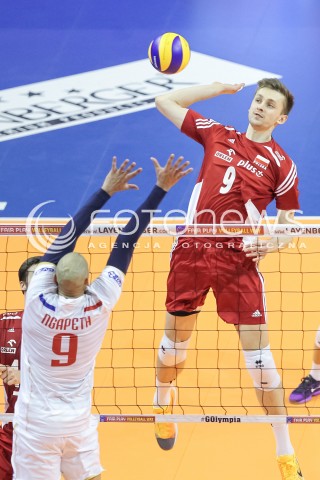  09.01.2016 BERLIN NIEMCY<br />SIATKOWKA MEZCZYZN KWALIFIKACJE DO IGRZYSK OLIMPIJSKICH W BRAZYLII <br />2016 Mens Volleyball European Olympic Qualification Tournament in Berlin<br />POLFINAL 2 - SEMIFINAL<br />MECZ FRANCJA - POLSKA ( France - Poland ) <br />N/Z MATEUSZ BIENIEK <br /> 