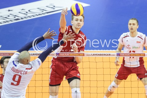  09.01.2016 BERLIN NIEMCY<br />SIATKOWKA MEZCZYZN KWALIFIKACJE DO IGRZYSK OLIMPIJSKICH W BRAZYLII <br />2016 Mens Volleyball European Olympic Qualification Tournament in Berlin<br />POLFINAL 2 - SEMIFINAL<br />MECZ FRANCJA - POLSKA ( France - Poland ) <br />N/Z MATEUSZ BIENIEK <br /> 