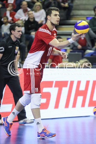  09.01.2016 BERLIN NIEMCY<br />SIATKOWKA MEZCZYZN KWALIFIKACJE DO IGRZYSK OLIMPIJSKICH W BRAZYLII <br />2016 Mens Volleyball European Olympic Qualification Tournament in Berlin<br />POLFINAL 2 - SEMIFINAL<br />MECZ FRANCJA - POLSKA ( France - Poland ) <br />N/Z FABIAN DRZYZGA SYLWETKA <br /> 