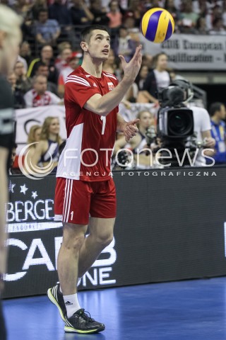  09.01.2016 BERLIN NIEMCY<br />SIATKOWKA MEZCZYZN KWALIFIKACJE DO IGRZYSK OLIMPIJSKICH W BRAZYLII <br />2016 Mens Volleyball European Olympic Qualification Tournament in Berlin<br />POLFINAL 2 - SEMIFINAL<br />MECZ FRANCJA - POLSKA ( France - Poland ) <br />N/Z WOJCIECH ZALINSKI SYLWETKA <br /> 