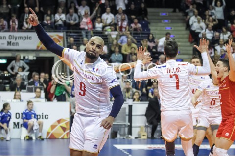  09.01.2016 BERLIN NIEMCY<br />SIATKOWKA MEZCZYZN KWALIFIKACJE DO IGRZYSK OLIMPIJSKICH W BRAZYLII <br />2016 Mens Volleyball European Olympic Qualification Tournament in Berlin<br />POLFINAL 2 - SEMIFINAL<br />MECZ FRANCJA - POLSKA ( France - Poland ) <br />N/Z EARVIN NGAPETH RADOSC EMOCJE WYGRANA ZWYCIESTWO AWANS DO FINALU<br /> 