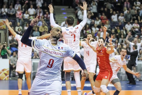  09.01.2016 BERLIN NIEMCY<br />SIATKOWKA MEZCZYZN KWALIFIKACJE DO IGRZYSK OLIMPIJSKICH W BRAZYLII <br />2016 Mens Volleyball European Olympic Qualification Tournament in Berlin<br />POLFINAL 2 - SEMIFINAL<br />MECZ FRANCJA - POLSKA ( France - Poland ) <br />N/Z EARVIN NGAPETH RADOSC WYGRANA EMOCJE AWANS DO FINALU ZWYCIESTWO<br /> 
