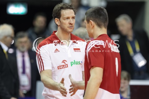  09.01.2016 BERLIN NIEMCY<br />SIATKOWKA MEZCZYZN KWALIFIKACJE DO IGRZYSK OLIMPIJSKICH W BRAZYLII <br />2016 Mens Volleyball European Olympic Qualification Tournament in Berlin<br />POLFINAL 2 - SEMIFINAL<br />MECZ FRANCJA - POLSKA ( France - Poland ) <br />N/Z BARTOSZ KUREK WOJCIECH ZALINSKI <br /> 