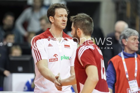  09.01.2016 BERLIN NIEMCY<br />SIATKOWKA MEZCZYZN KWALIFIKACJE DO IGRZYSK OLIMPIJSKICH W BRAZYLII <br />2016 Mens Volleyball European Olympic Qualification Tournament in Berlin<br />POLFINAL 2 - SEMIFINAL<br />MECZ FRANCJA - POLSKA ( France - Poland ) <br />N/Z STEPHANE ANTIGA - I TRENER ( HEAD COACH ) GRZEGORZ LOMACZ <br /> 
