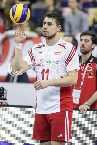  10.01.2016 BERLIN NIEMCY<br />SIATKOWKA MEZCZYZN KWALIFIKACJE DO IGRZYSK OLIMPIJSKICH W BRAZYLII <br />2016 Mens Volleyball European Olympic Qualification Tournament in Berlin<br />MECZ O 3. MIEJSCE - 3RD PLACE MATCH<br />MECZ POLSKA - NIEMCY ( Poland - Germany ) <br />N/Z FABIAN DRZYZGA SYLWETKA <br /> 
