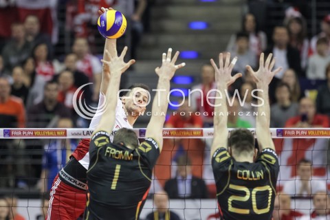  10.01.2016 BERLIN NIEMCY<br />SIATKOWKA MEZCZYZN KWALIFIKACJE DO IGRZYSK OLIMPIJSKICH W BRAZYLII <br />2016 Mens Volleyball European Olympic Qualification Tournament in Berlin<br />MECZ O 3. MIEJSCE - 3RD PLACE MATCH<br />MECZ POLSKA - NIEMCY ( Poland - Germany ) <br />N/Z BARTOSZ KUREK <br /> 