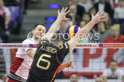  10.01.2016 BERLIN NIEMCY<br />SIATKOWKA MEZCZYZN KWALIFIKACJE DO IGRZYSK OLIMPIJSKICH W BRAZYLII <br />2016 Mens Volleyball European Olympic Qualification Tournament in Berlin<br />MECZ O 3. MIEJSCE - 3RD PLACE MATCH<br />MECZ POLSKA - NIEMCY ( Poland - Germany ) <br />N/Z BARTOSZ KUREK <br /> 