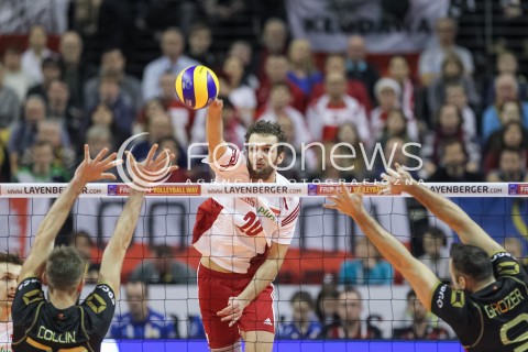  10.01.2016 BERLIN NIEMCY<br />SIATKOWKA MEZCZYZN KWALIFIKACJE DO IGRZYSK OLIMPIJSKICH W BRAZYLII <br />2016 Mens Volleyball European Olympic Qualification Tournament in Berlin<br />MECZ O 3. MIEJSCE - 3RD PLACE MATCH<br />MECZ POLSKA - NIEMCY ( Poland - Germany ) <br />N/Z MATEUSZ MIKA <br /> 