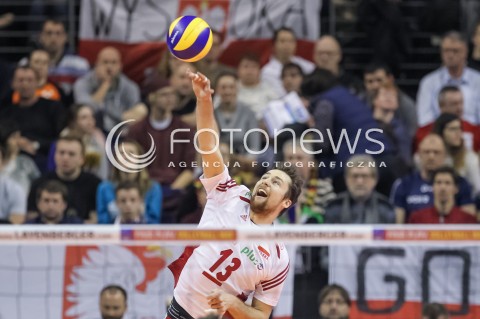  10.01.2016 BERLIN NIEMCY<br />SIATKOWKA MEZCZYZN KWALIFIKACJE DO IGRZYSK OLIMPIJSKICH W BRAZYLII <br />2016 Mens Volleyball European Olympic Qualification Tournament in Berlin<br />MECZ O 3. MIEJSCE - 3RD PLACE MATCH<br />MECZ POLSKA - NIEMCY ( Poland - Germany ) <br />N/Z MATEUSZ MIKA <br /> 