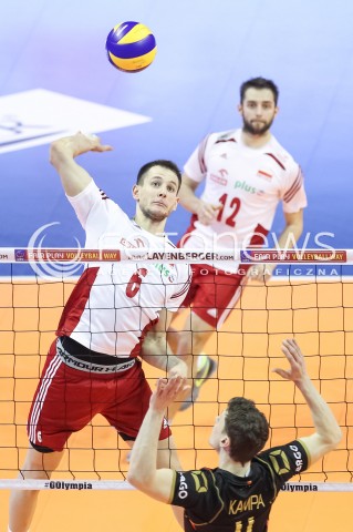  10.01.2016 BERLIN NIEMCY<br />SIATKOWKA MEZCZYZN KWALIFIKACJE DO IGRZYSK OLIMPIJSKICH W BRAZYLII <br />2016 Mens Volleyball European Olympic Qualification Tournament in Berlin<br />MECZ O 3. MIEJSCE - 3RD PLACE MATCH<br />MECZ POLSKA - NIEMCY ( Poland - Germany ) <br />N/Z BARTOSZ KUREK <br /> 