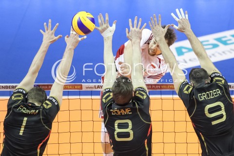  10.01.2016 BERLIN NIEMCY<br />SIATKOWKA MEZCZYZN KWALIFIKACJE DO IGRZYSK OLIMPIJSKICH W BRAZYLII <br />2016 Mens Volleyball European Olympic Qualification Tournament in Berlin<br />MECZ O 3. MIEJSCE - 3RD PLACE MATCH<br />MECZ POLSKA - NIEMCY ( Poland - Germany ) <br />N/Z MICHAL KUBIAK <br /> 