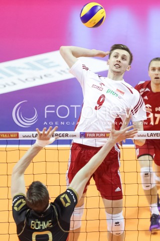  10.01.2016 BERLIN NIEMCY<br />SIATKOWKA MEZCZYZN KWALIFIKACJE DO IGRZYSK OLIMPIJSKICH W BRAZYLII <br />2016 Mens Volleyball European Olympic Qualification Tournament in Berlin<br />MECZ O 3. MIEJSCE - 3RD PLACE MATCH<br />MECZ POLSKA - NIEMCY ( Poland - Germany ) <br />N/Z MATEUSZ BIENIEK <br /> 