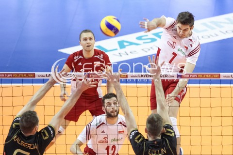  10.01.2016 BERLIN NIEMCY<br />SIATKOWKA MEZCZYZN KWALIFIKACJE DO IGRZYSK OLIMPIJSKICH W BRAZYLII <br />2016 Mens Volleyball European Olympic Qualification Tournament in Berlin<br />MECZ O 3. MIEJSCE - 3RD PLACE MATCH<br />MECZ POLSKA - NIEMCY ( Poland - Germany ) <br />N/Z KAROL KLOS <br /> 