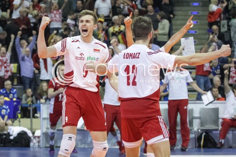 10.01.2016 BERLIN NIEMCY<br />SIATKOWKA MEZCZYZN KWALIFIKACJE DO IGRZYSK OLIMPIJSKICH W BRAZYLII <br />2016 Mens Volleyball European Olympic Qualification Tournament in Berlin<br />MECZ O 3. MIEJSCE - 3RD PLACE MATCH<br />MECZ POLSKA - NIEMCY ( Poland - Germany ) <br />N/Z MATEUSZ BIENIEK RADOSC EMOCJE <br /> 