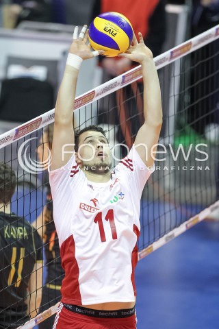  10.01.2016 BERLIN NIEMCY<br />SIATKOWKA MEZCZYZN KWALIFIKACJE DO IGRZYSK OLIMPIJSKICH W BRAZYLII <br />2016 Mens Volleyball European Olympic Qualification Tournament in Berlin<br />MECZ O 3. MIEJSCE - 3RD PLACE MATCH<br />MECZ POLSKA - NIEMCY ( Poland - Germany ) <br />N/Z FABIAN DRZYZGA SYLWETKA <br /> 
