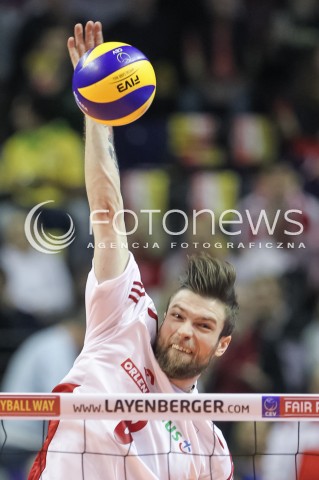  10.01.2016 BERLIN NIEMCY<br />SIATKOWKA MEZCZYZN KWALIFIKACJE DO IGRZYSK OLIMPIJSKICH W BRAZYLII <br />2016 Mens Volleyball European Olympic Qualification Tournament in Berlin<br />MECZ O 3. MIEJSCE - 3RD PLACE MATCH<br />MECZ POLSKA - NIEMCY ( Poland - Germany ) <br />N/Z ANDRZEJ WRONA SYLWETKA ATAK<br /> 
