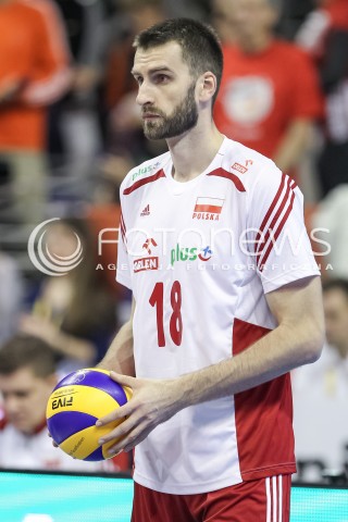  10.01.2016 BERLIN NIEMCY<br />SIATKOWKA MEZCZYZN KWALIFIKACJE DO IGRZYSK OLIMPIJSKICH W BRAZYLII <br />2016 Mens Volleyball European Olympic Qualification Tournament in Berlin<br />MECZ O 3. MIEJSCE - 3RD PLACE MATCH<br />MECZ POLSKA - NIEMCY ( Poland - Germany ) <br />N/Z MARCIN MOZDZONEK SYLWETKA<br /> 