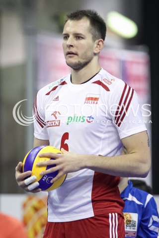  10.01.2016 BERLIN NIEMCY<br />SIATKOWKA MEZCZYZN KWALIFIKACJE DO IGRZYSK OLIMPIJSKICH W BRAZYLII <br />2016 Mens Volleyball European Olympic Qualification Tournament in Berlin<br />MECZ O 3. MIEJSCE - 3RD PLACE MATCH<br />MECZ POLSKA - NIEMCY ( Poland - Germany ) <br />N/Z BARTOSZ KUREK SYLWETKA <br /> 