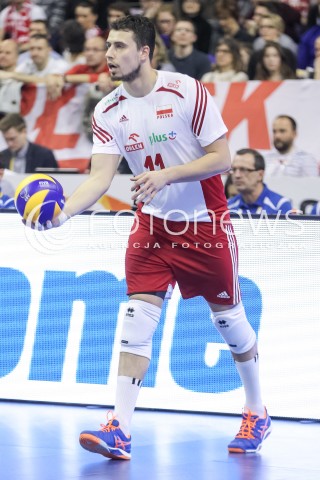  10.01.2016 BERLIN NIEMCY<br />SIATKOWKA MEZCZYZN KWALIFIKACJE DO IGRZYSK OLIMPIJSKICH W BRAZYLII <br />2016 Mens Volleyball European Olympic Qualification Tournament in Berlin<br />MECZ O 3. MIEJSCE - 3RD PLACE MATCH<br />MECZ POLSKA - NIEMCY ( Poland - Germany ) <br />N/Z MICHAL KUBIAK SYLWETKA <br /> 