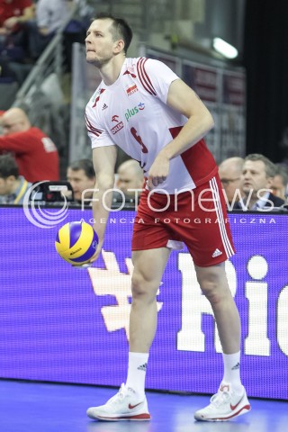  10.01.2016 BERLIN NIEMCY<br />SIATKOWKA MEZCZYZN KWALIFIKACJE DO IGRZYSK OLIMPIJSKICH W BRAZYLII <br />2016 Mens Volleyball European Olympic Qualification Tournament in Berlin<br />MECZ O 3. MIEJSCE - 3RD PLACE MATCH<br />MECZ POLSKA - NIEMCY ( Poland - Germany ) <br />N/Z BARTOSZ KUREK SYLWETKA <br /> 