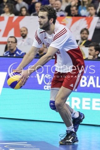  10.01.2016 BERLIN NIEMCY<br />SIATKOWKA MEZCZYZN KWALIFIKACJE DO IGRZYSK OLIMPIJSKICH W BRAZYLII <br />2016 Mens Volleyball European Olympic Qualification Tournament in Berlin<br />MECZ O 3. MIEJSCE - 3RD PLACE MATCH<br />MECZ POLSKA - NIEMCY ( Poland - Germany ) <br />N/Z MATEUSZ MIKA SYLWETKA <br /> 