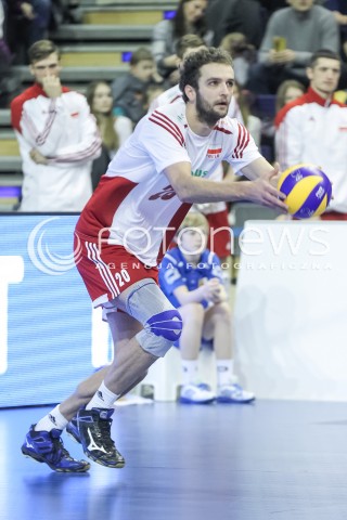  10.01.2016 BERLIN NIEMCY<br />SIATKOWKA MEZCZYZN KWALIFIKACJE DO IGRZYSK OLIMPIJSKICH W BRAZYLII <br />2016 Mens Volleyball European Olympic Qualification Tournament in Berlin<br />MECZ O 3. MIEJSCE - 3RD PLACE MATCH<br />MECZ POLSKA - NIEMCY ( Poland - Germany ) <br />N/Z MATEUSZ MIKA SYLWETKA <br /> 
