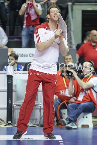  10.01.2016 BERLIN NIEMCY<br />SIATKOWKA MEZCZYZN KWALIFIKACJE DO IGRZYSK OLIMPIJSKICH W BRAZYLII <br />2016 Mens Volleyball European Olympic Qualification Tournament in Berlin<br />MECZ O 3. MIEJSCE - 3RD PLACE MATCH<br />MECZ POLSKA - NIEMCY ( Poland - Germany ) <br />N/Z STEPHANE ANTIGA - I TRENER ( HEAD COACH ) SYLWETKA <br /> 