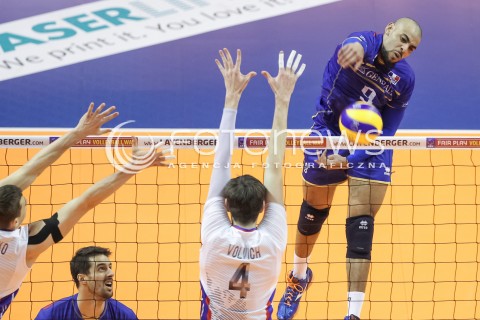  10.01.2016 BERLIN NIEMCY<br />SIATKOWKA MEZCZYZN KWALIFIKACJE DO IGRZYSK OLIMPIJSKICH W BRAZYLII <br />2016 Mens Volleyball European Olympic Qualification Tournament in Berlin<br />MECZ O 1. MIEJSCE I AWANS DO RIO - FINAL<br />MECZ FRANCJA - ROSJA ( France - Russia ) <br />N/Z EARVIN NGAPETH <br /> 