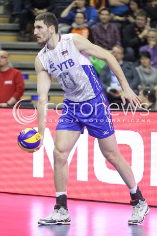  10.01.2016 BERLIN NIEMCY<br />SIATKOWKA MEZCZYZN KWALIFIKACJE DO IGRZYSK OLIMPIJSKICH W BRAZYLII <br />2016 Mens Volleyball European Olympic Qualification Tournament in Berlin<br />MECZ O 1. MIEJSCE I AWANS DO RIO - FINAL<br />MECZ FRANCJA - ROSJA ( France - Russia ) <br />N/Z MAXIM MIKHAILOV SYLWETKA <br /> 