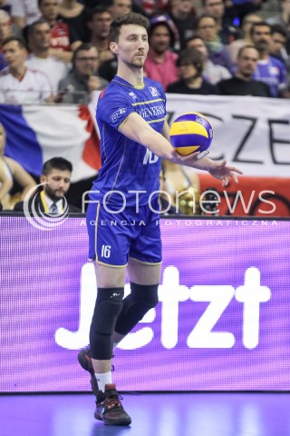  10.01.2016 BERLIN NIEMCY<br />SIATKOWKA MEZCZYZN KWALIFIKACJE DO IGRZYSK OLIMPIJSKICH W BRAZYLII <br />2016 Mens Volleyball European Olympic Qualification Tournament in Berlin<br />MECZ O 1. MIEJSCE I AWANS DO RIO - FINAL<br />MECZ FRANCJA - ROSJA ( France - Russia ) <br />N/Z NICOLAS MARECHAL SYLWETKA <br /> 