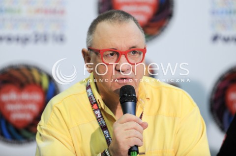  10.01.2016 WARSZAWA <br />FINAL 24 EDYCJI WIELKIEJ ORKIESTRY SWIATECZNEJ POMOCY<br />KONFERENCJA PRASOWA<br />N/Z JERZY OWSIAK<br /> 