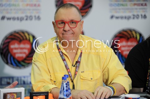  10.01.2016 WARSZAWA <br />FINAL 24 EDYCJI WIELKIEJ ORKIESTRY SWIATECZNEJ POMOCY<br />KONFERENCJA PRASOWA<br />N/Z JERZY OWSIAK<br /> 