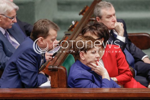  13.01.2016 WARSZAWA SEJM<br />POSIEDZENIE SEJMU VIII KADENCJI<br />N/Z PREMIER BEATA SZYDLO MARIUSZ BLASZCZAK<br /> 