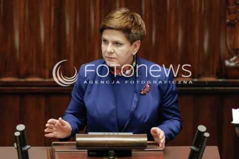 13.01.2016 WARSZAWA SEJM<br />POSIEDZENIE SEJMU VIII KADENCJI<br />N/Z PREMIER BEATA SZYDLO<br /> 
