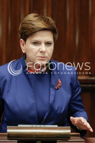  13.01.2016 WARSZAWA SEJM<br />POSIEDZENIE SEJMU VIII KADENCJI<br />N/Z PREMIER BEATA SZYDLO<br /> 