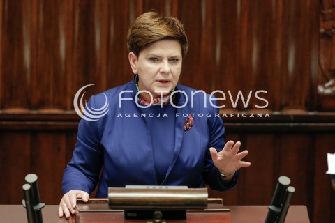  13.01.2016 WARSZAWA SEJM<br />POSIEDZENIE SEJMU VIII KADENCJI<br />N/Z PREMIER BEATA SZYDLO<br /> 