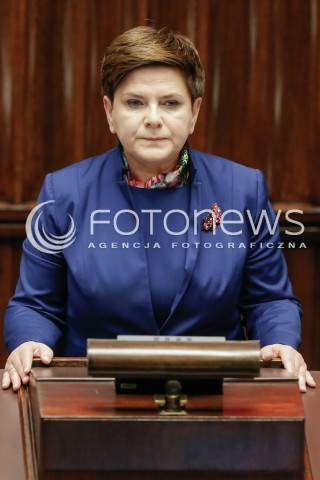  13.01.2016 WARSZAWA SEJM<br />POSIEDZENIE SEJMU VIII KADENCJI<br />N/Z PREMIER BEATA SZYDLO<br /> 