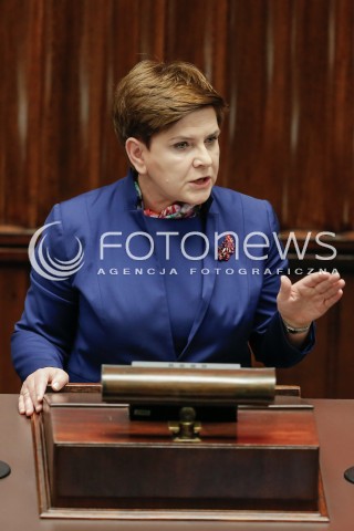  13.01.2016 WARSZAWA SEJM<br />POSIEDZENIE SEJMU VIII KADENCJI<br />N/Z PREMIER BEATA SZYDLO<br /> 