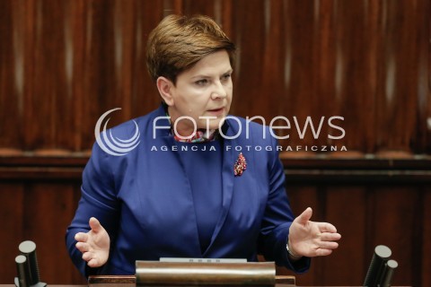  13.01.2016 WARSZAWA SEJM<br />POSIEDZENIE SEJMU VIII KADENCJI<br />N/Z PREMIER BEATA SZYDLO<br /> 