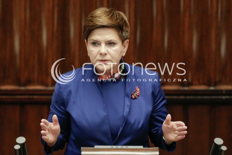  13.01.2016 WARSZAWA SEJM<br />POSIEDZENIE SEJMU VIII KADENCJI<br />N/Z PREMIER BEATA SZYDLO<br /> 