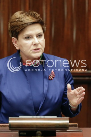  13.01.2016 WARSZAWA SEJM<br />POSIEDZENIE SEJMU VIII KADENCJI<br />N/Z PREMIER BEATA SZYDLO<br /> 