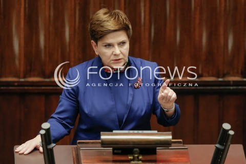  13.01.2016 WARSZAWA SEJM<br />POSIEDZENIE SEJMU VIII KADENCJI<br />N/Z PREMIER BEATA SZYDLO<br /> 