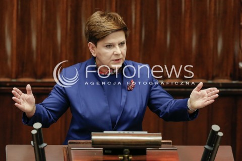  13.01.2016 WARSZAWA SEJM<br />POSIEDZENIE SEJMU VIII KADENCJI<br />N/Z PREMIER BEATA SZYDLO<br /> 