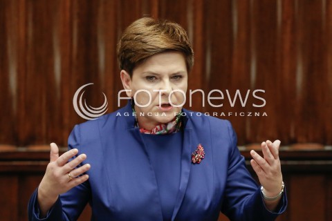  13.01.2016 WARSZAWA SEJM<br />POSIEDZENIE SEJMU VIII KADENCJI<br />N/Z PREMIER BEATA SZYDLO<br /> 